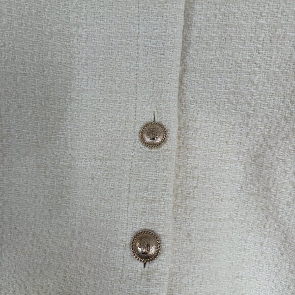 NWT Maje Raquemita Mini Dress Ecru Tweed Shirt Collar Front Button Short Sleeves - Picture 7 of 9